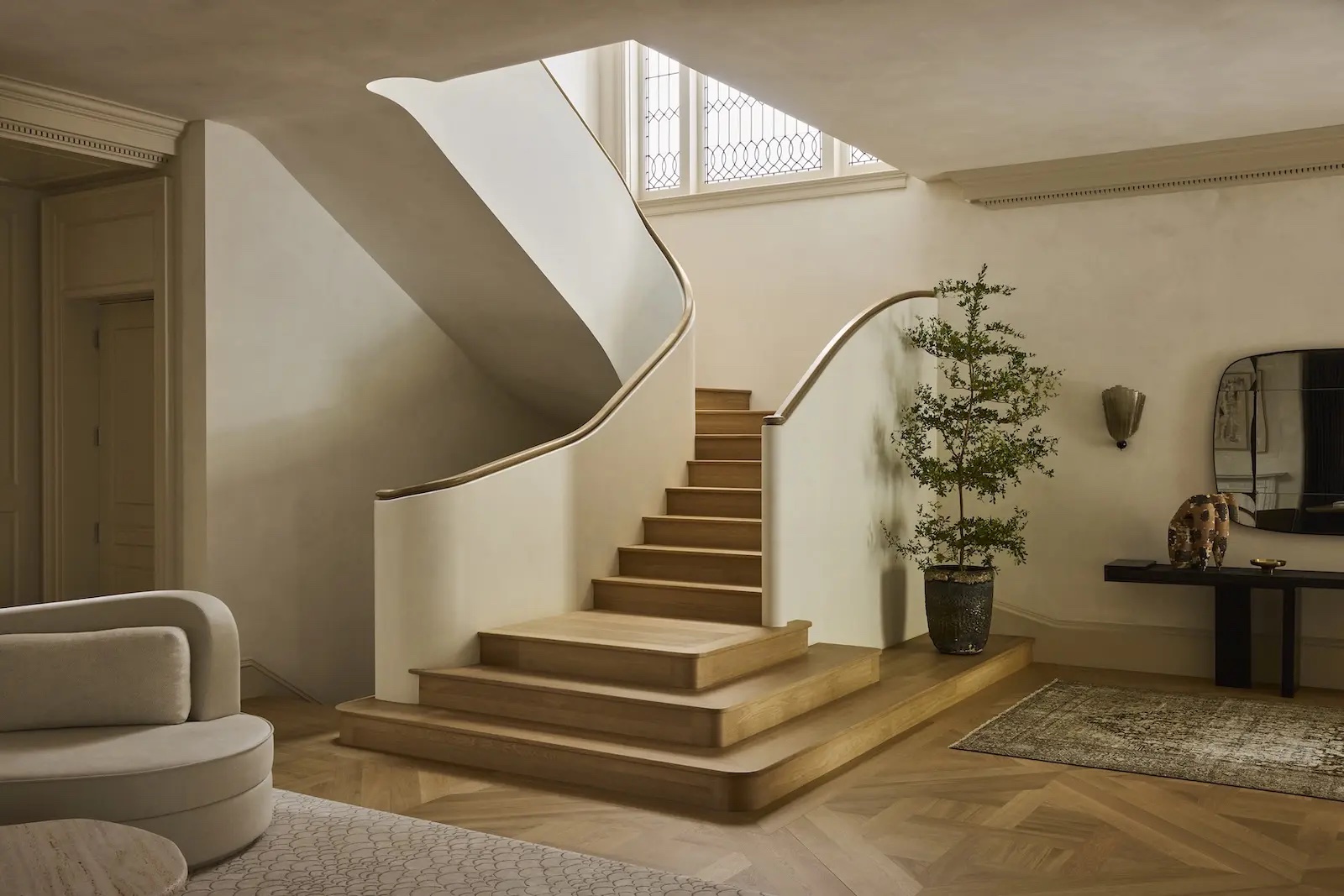 The Toboni Group — curved oak staircase in a Pacific Heights residence