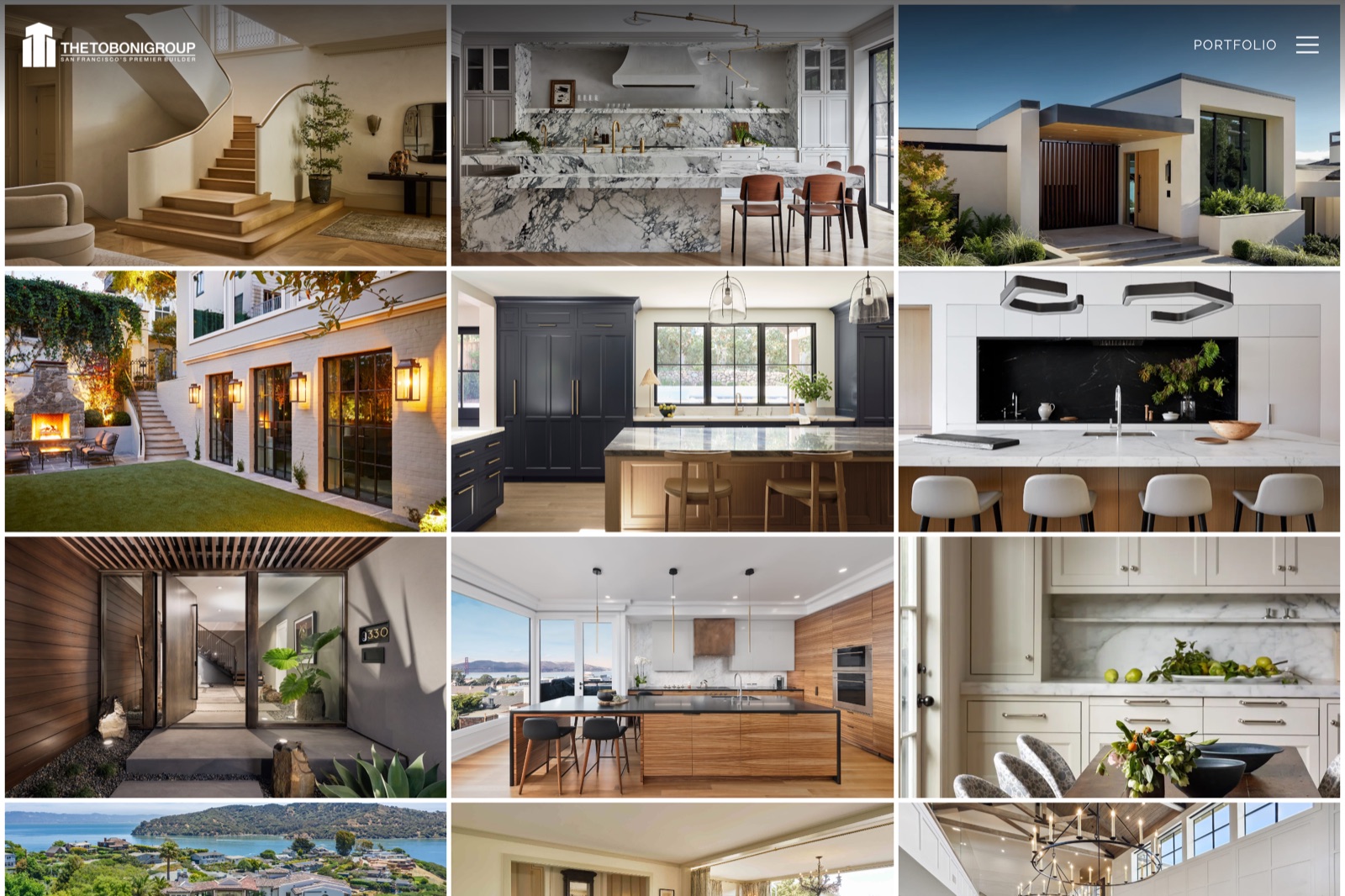 The Toboni Group portfolio — an edge-to-edge grid of twenty-five projects across the Bay Area